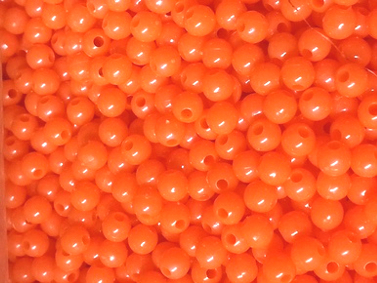 Fishing Beads Round 6mm NEON ORANGE 100/PK 