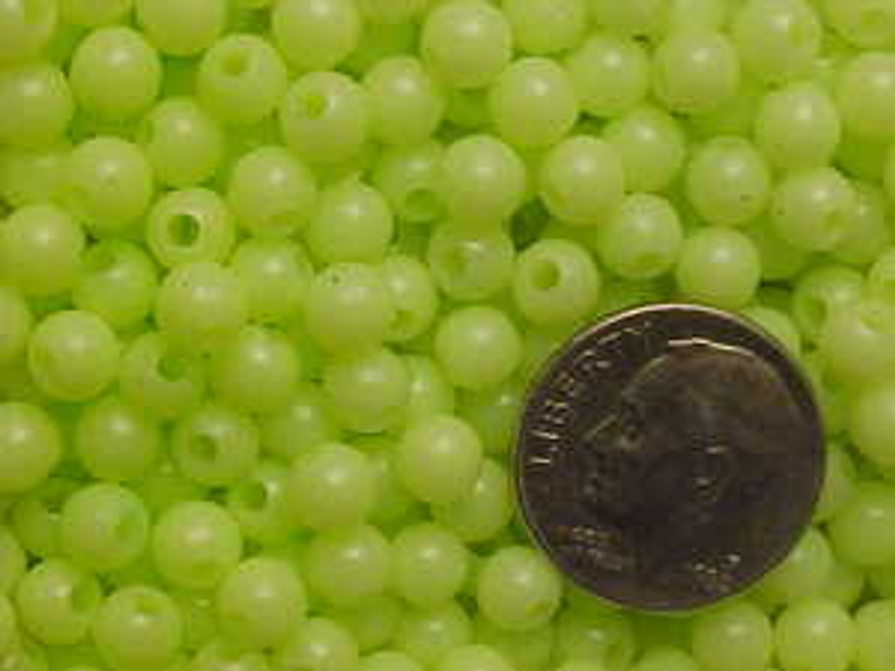 Fishing Beads Round 6mm CHARTREUSE 100/PK 