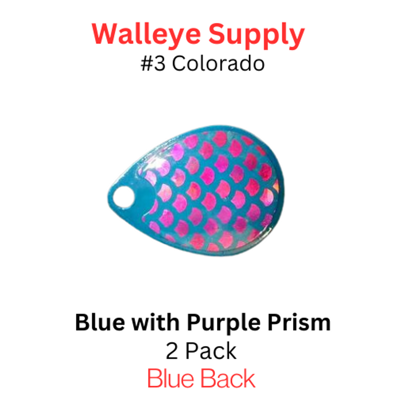 Colorado Spinner Blades #3 Blue with Purple Prism  Scale 2/pk
