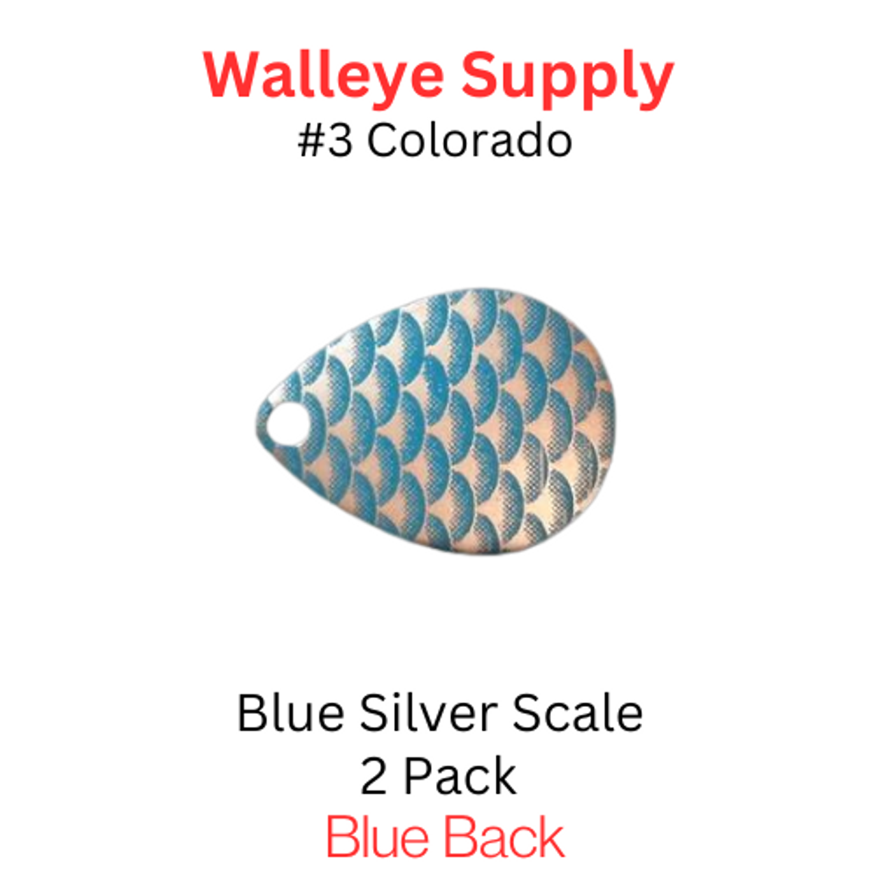 Colorado Spinner Blades #3 Blue with Silver Scale 2/pk