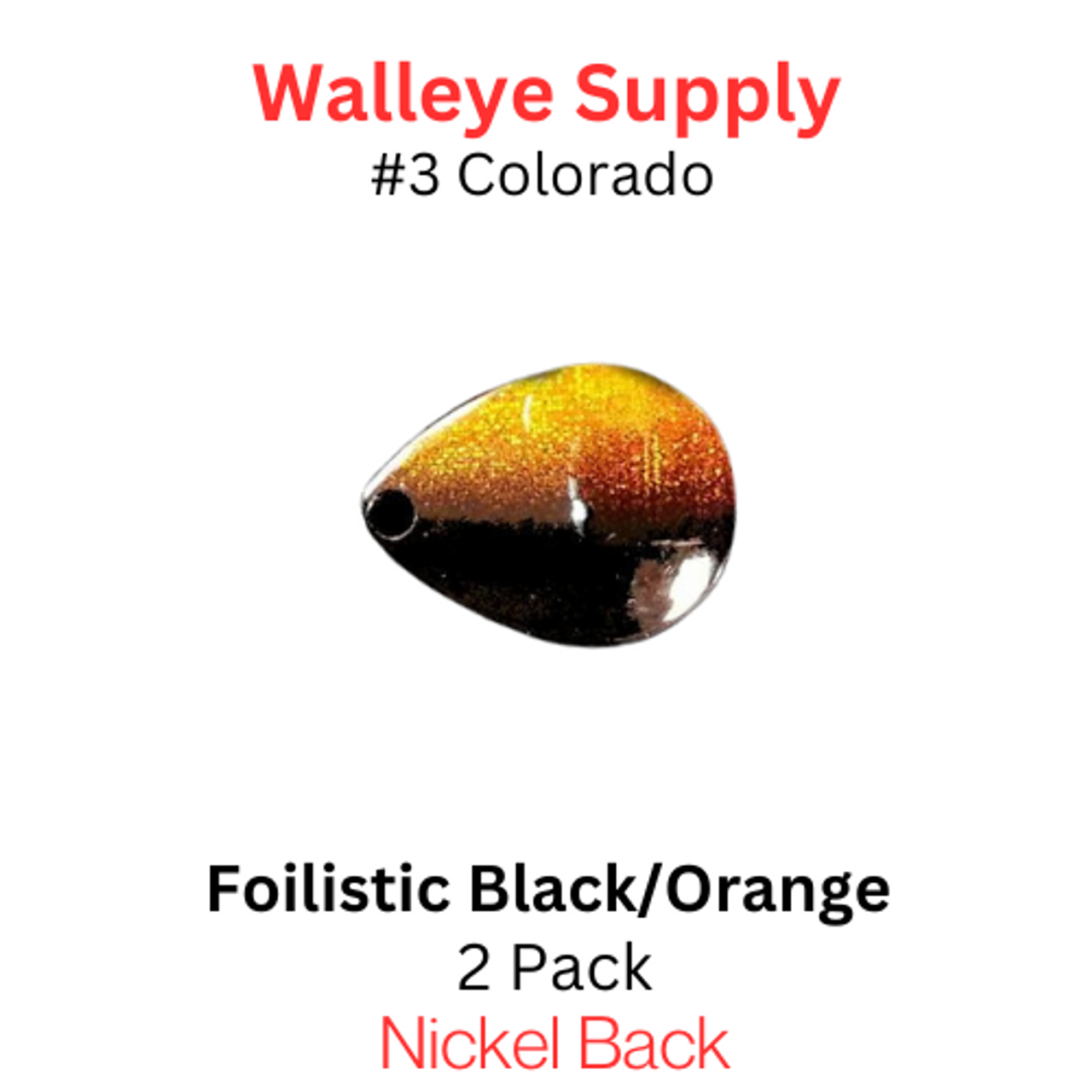 Colorado Spinner Blades #3 Foilistic Black and Orange 2/pk