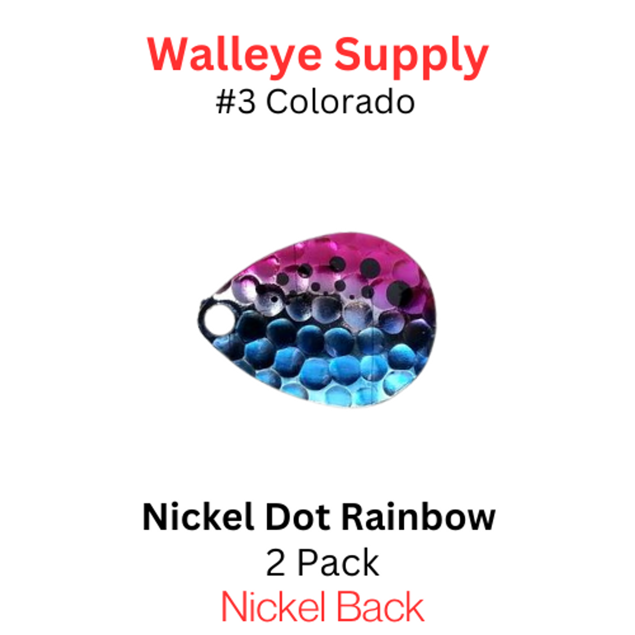 Colorado Spinner Blades #3 Nickel Dot Rainbow 2 pk