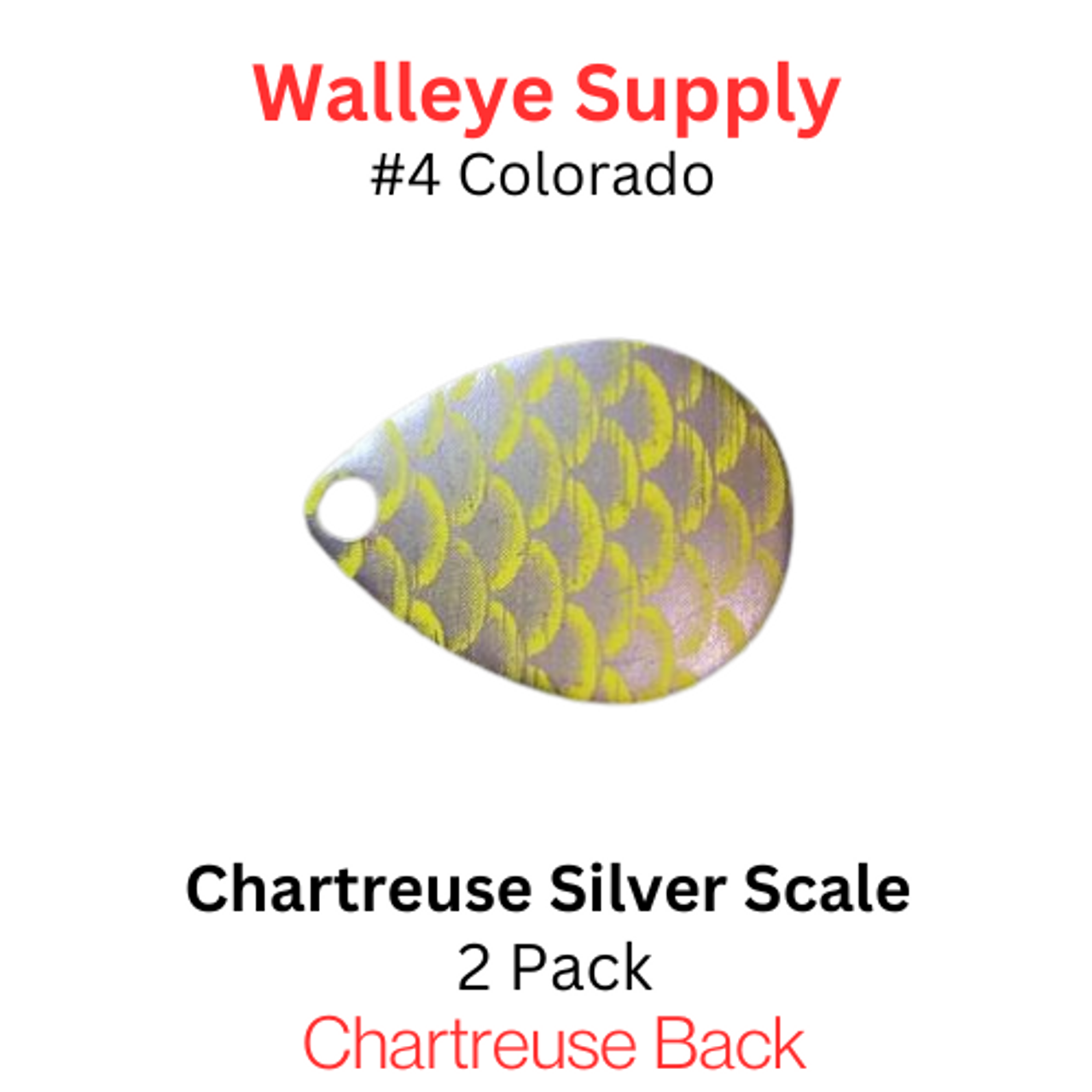 Colorado Spinner Blades # 4 Chartreuse Silver Scale