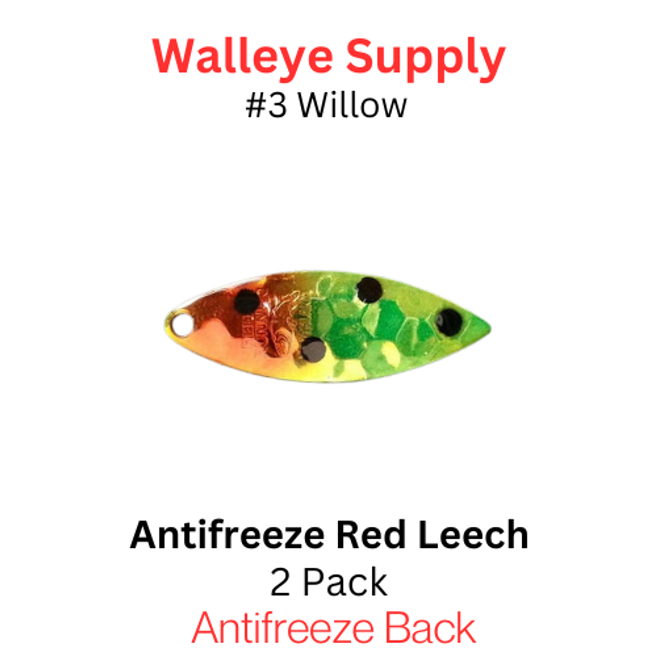spinner blades WILLOWLEAF #3 ANTIFREEZE CHARTREUSE LEECH
