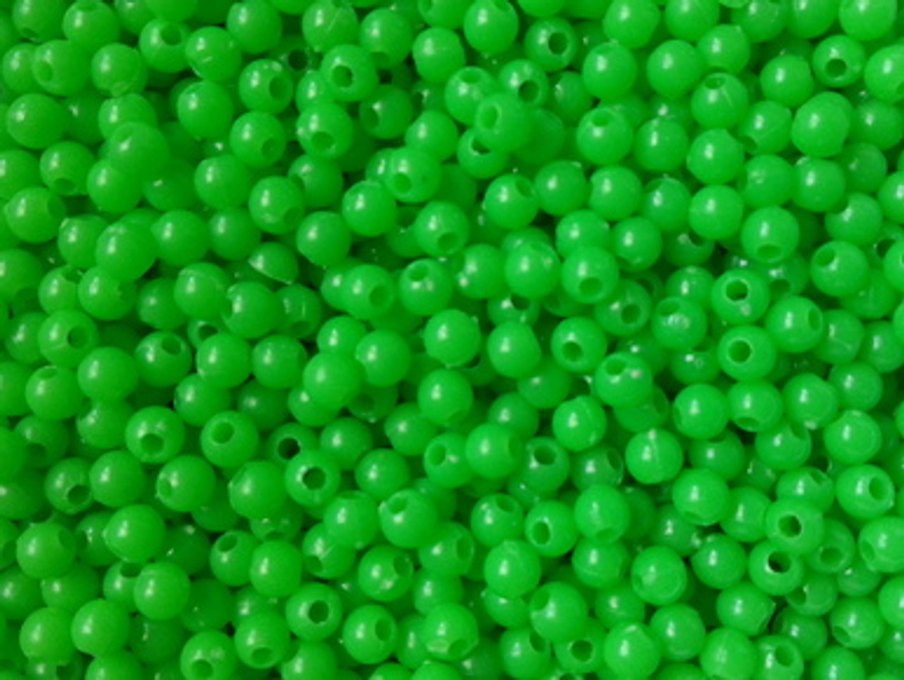 Fishing Beads Round 6mm OP. GREEN 100/PK - walleyesupply.com