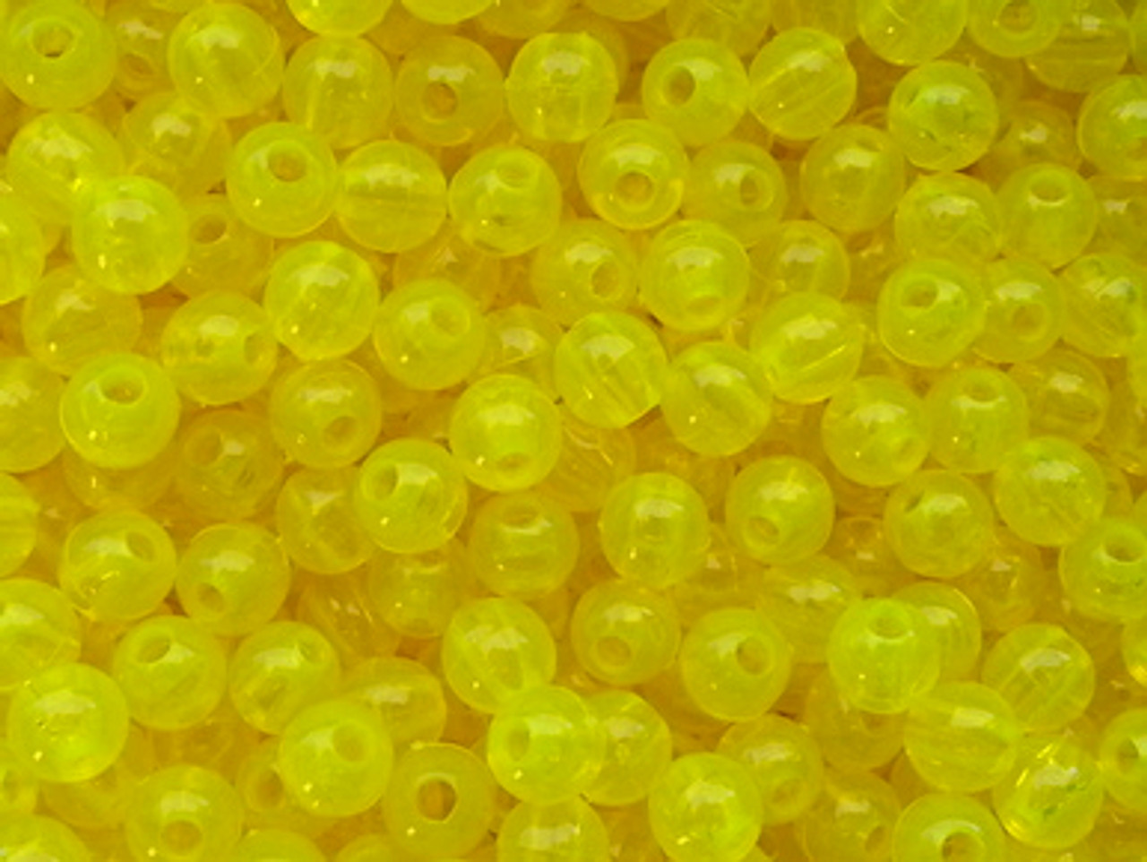 Fishing Beads Round 5mm TRANSPARENT CHARTREUSE 100/PK