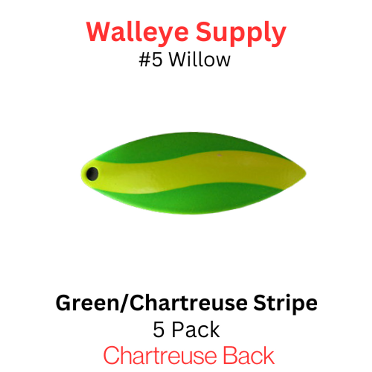 #5 WILLOWLEAF blade GREEN/ CHARTRUESE STRIPE PAINTED BACK