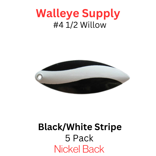 #4 1/2 WILLOWLEAF BLACK/WHITE STRIPE