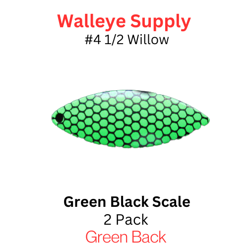 #4 1/2 WILLOWLEAF GREEN BLACK SCALE
