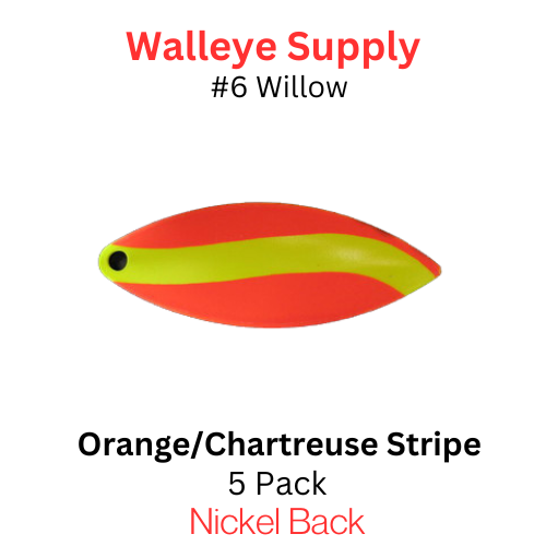 #6 WILLOWLEAF blade ORANGE CHARTREUSE STRIPE