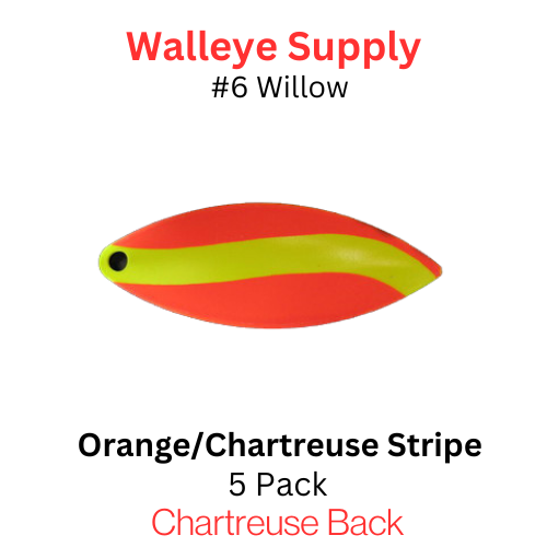 #6 WILLOWLEAF blade ORANGE CHARTREUSE STRIPE