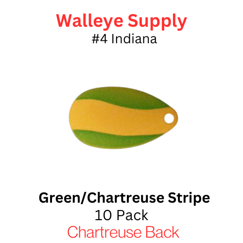 #4 Indiana Spinner Blade Green with Chartreuse Stripe