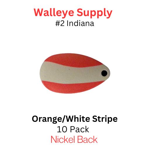 #2 Indiana Spinner Blades Orange with White Stripe