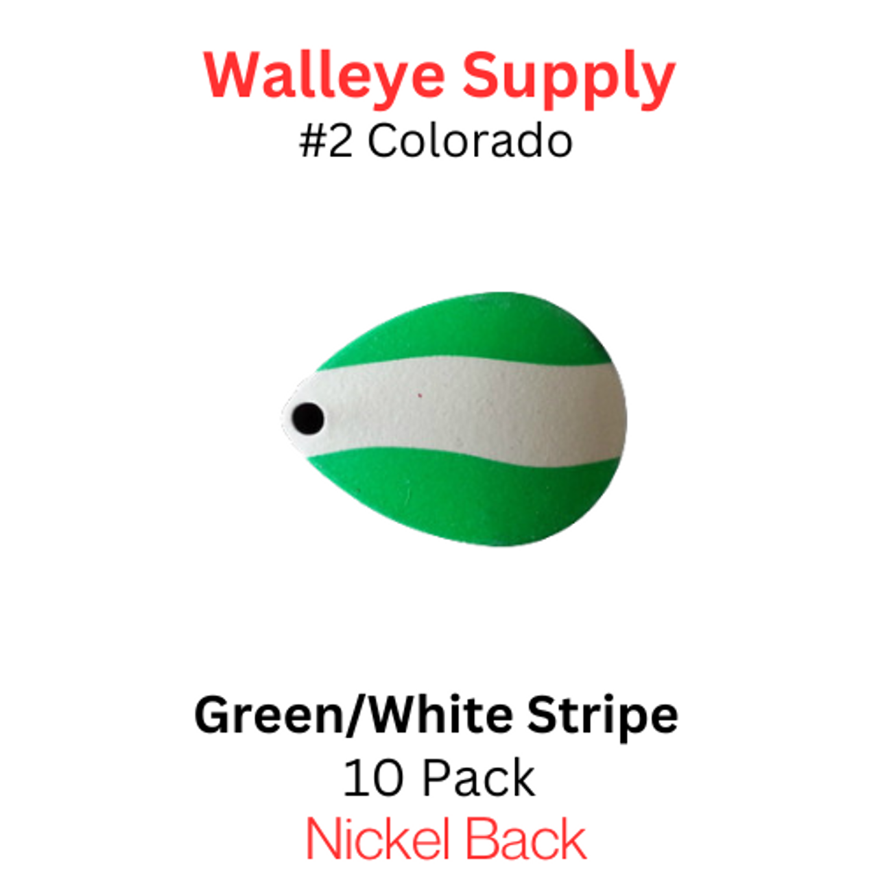 #2 Colorado Spinner Blade Green with White Stripe