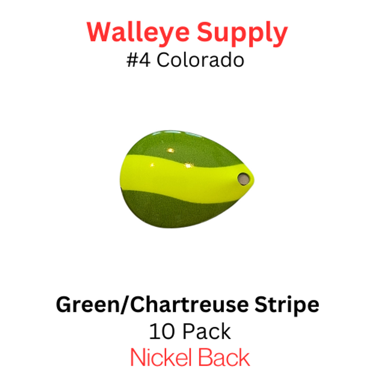 Colorado Blades #4 Green with Chartreuse Stripe