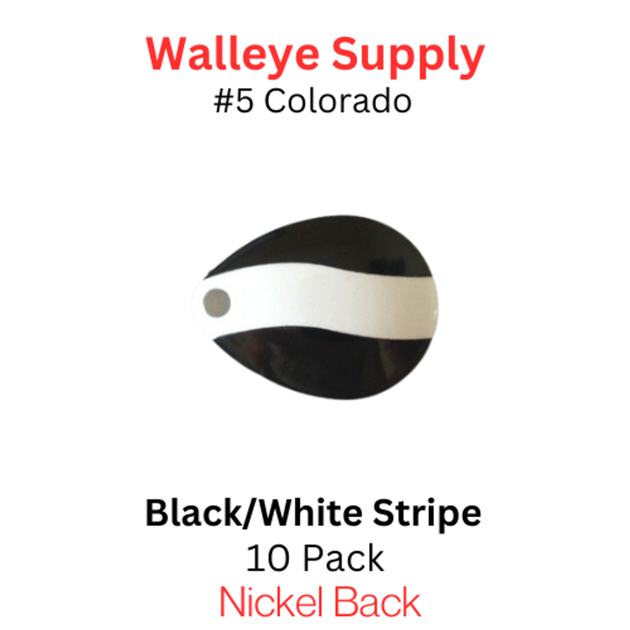 Spinner Blades Colorado #5 Black with White Stripe