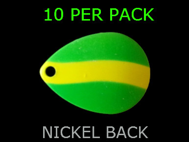 Colorado Spinner Blades #6 Green with Chartreuse Stripe