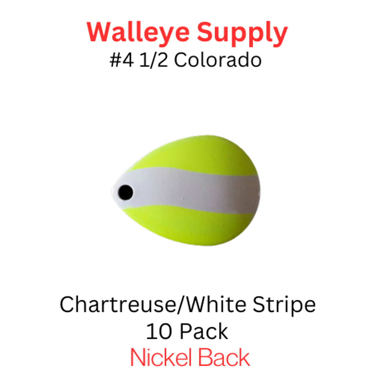 Spinner Blades Colorado #4 1/2 Chartreuse with White Stripe