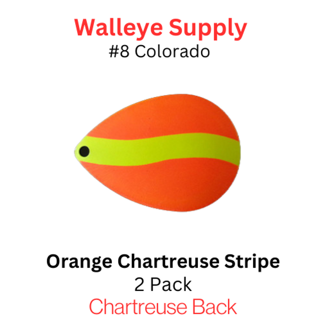 #8 Colorado Spinner Blade Orange with Chartreuse Stripe