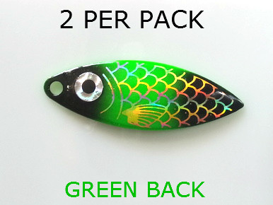 willowleaf BAITFISH PRISM GREEN/BLACK spinner blades #3 1/2