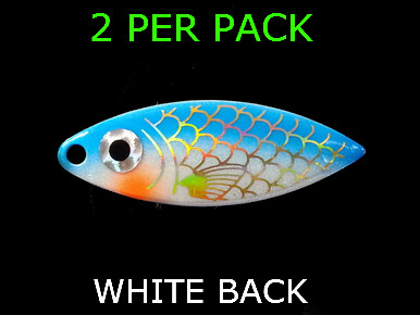 willowleaf BAITFISH PRISM WHITE/BLUE spinner blades #3 1/2