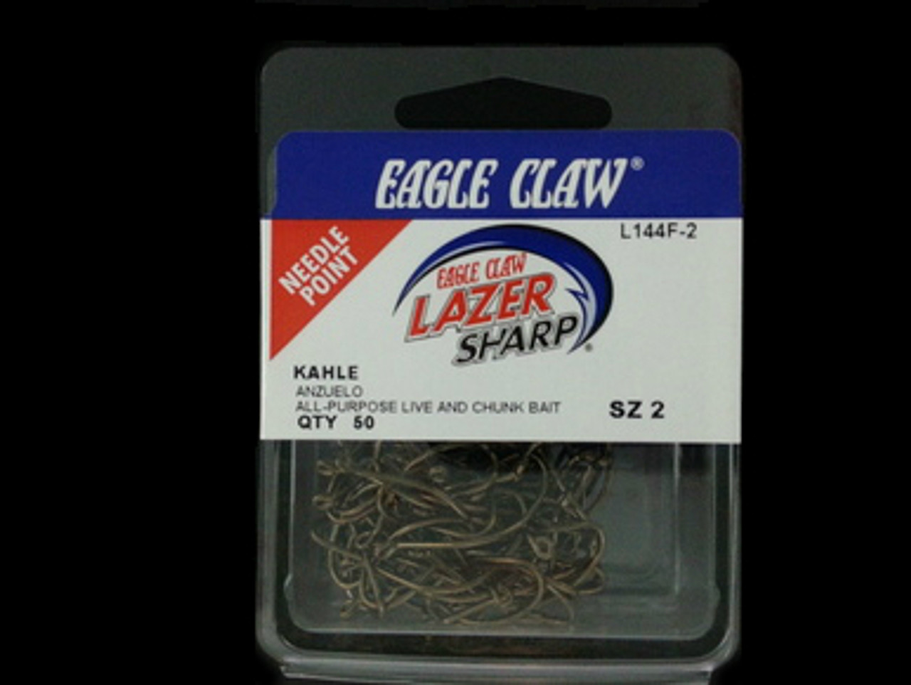 EAGLE CLAW LAZER L144 KAHLE SNELL HOOKS 50/pk- BRONZE #2