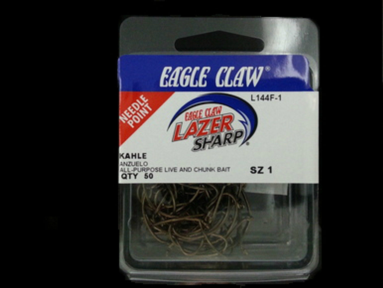 EAGLE CLAW LAZER L144 KAHLE SNELL HOOKS 50/pk- BRONZE #1