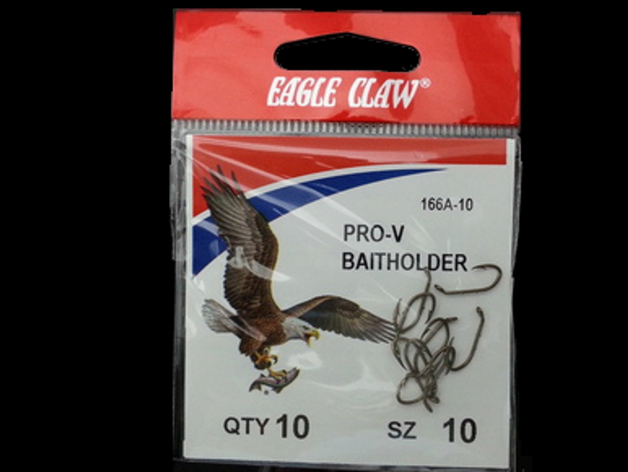 EAGLE CLAW 166A PRO-V BAITHOLDER HOOKS 10/pk- BRONZE #10 