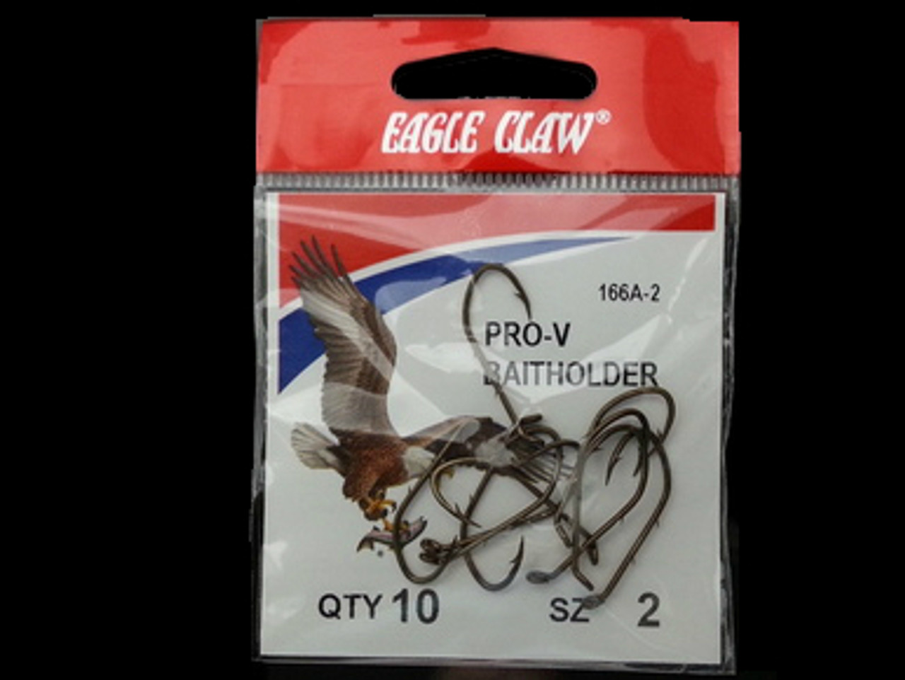 EAGLE CLAW 166A PRO-V BAITHOLDER HOOKS 10/pk- BRONZE #2