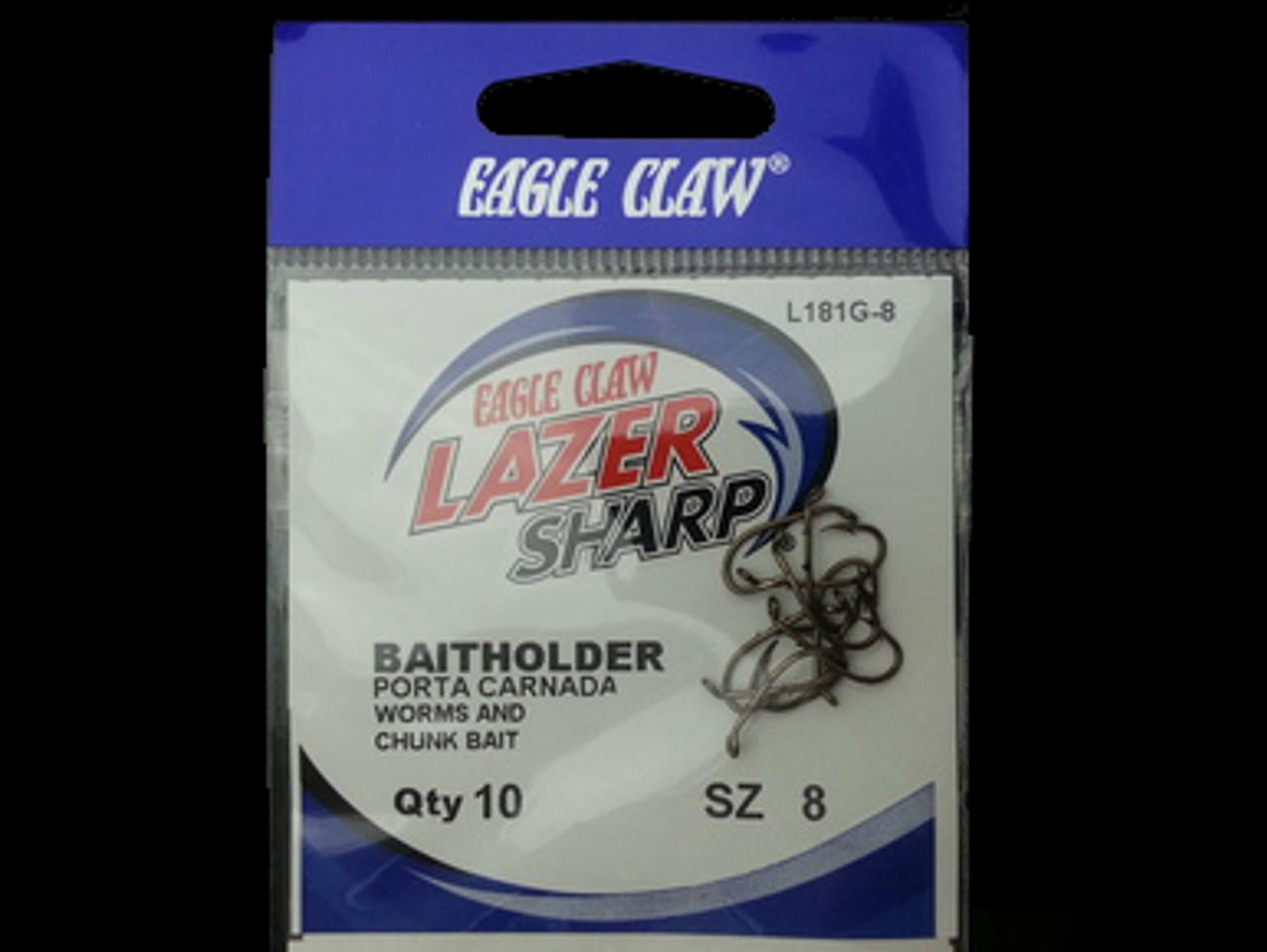 EAGLE CLAW L181 LAZER BAITHOLDER HOOKS 10/pk- BRONZE #8