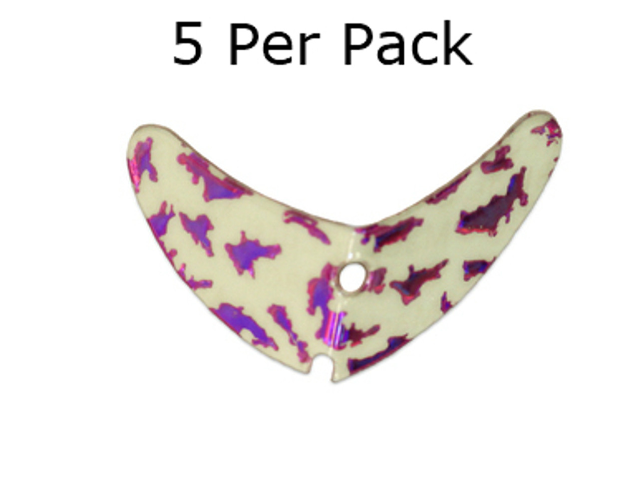 Macks Smile Blade 1.5" glow purple tiger for walleye harnesses