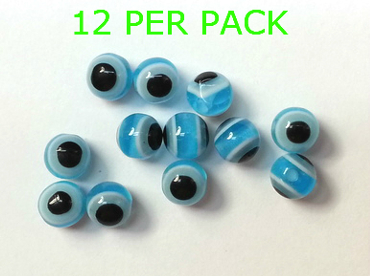 Eyeball Beads 6mm NEON BLUE