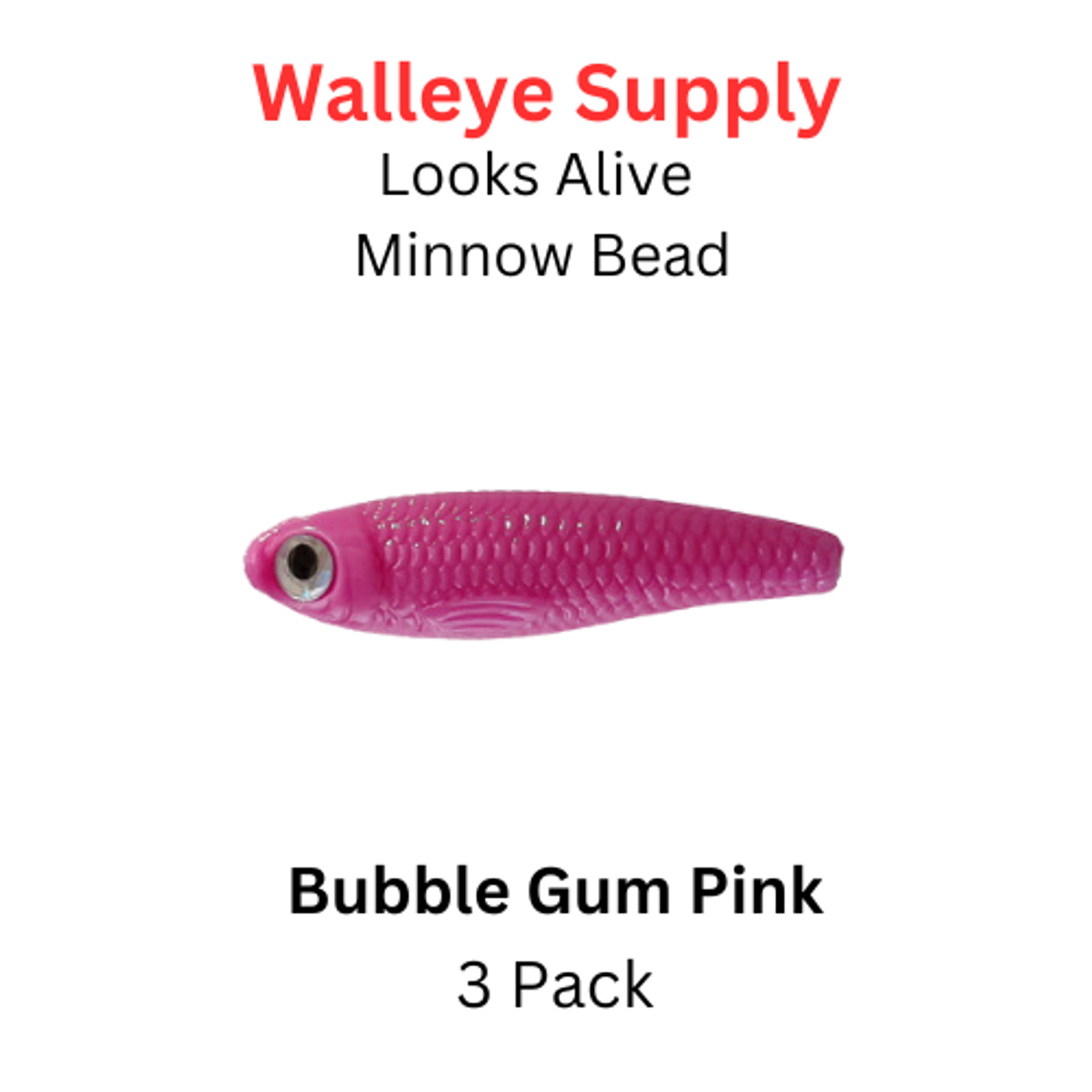 Looks Alive Minnow Beads BUBBLE GUM PINK
