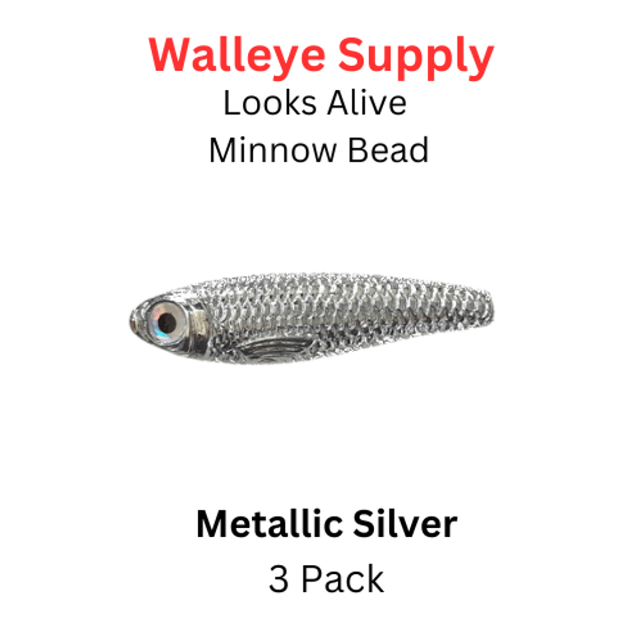 Looks Alive Minnow Beads METALLIC SILVER