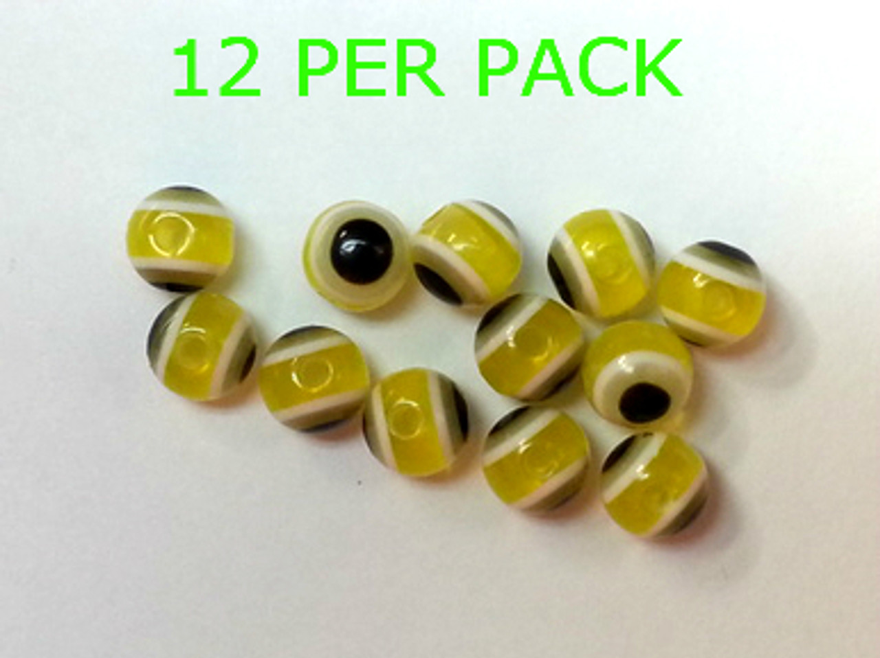 EYE Beads 6mm YELLOW 