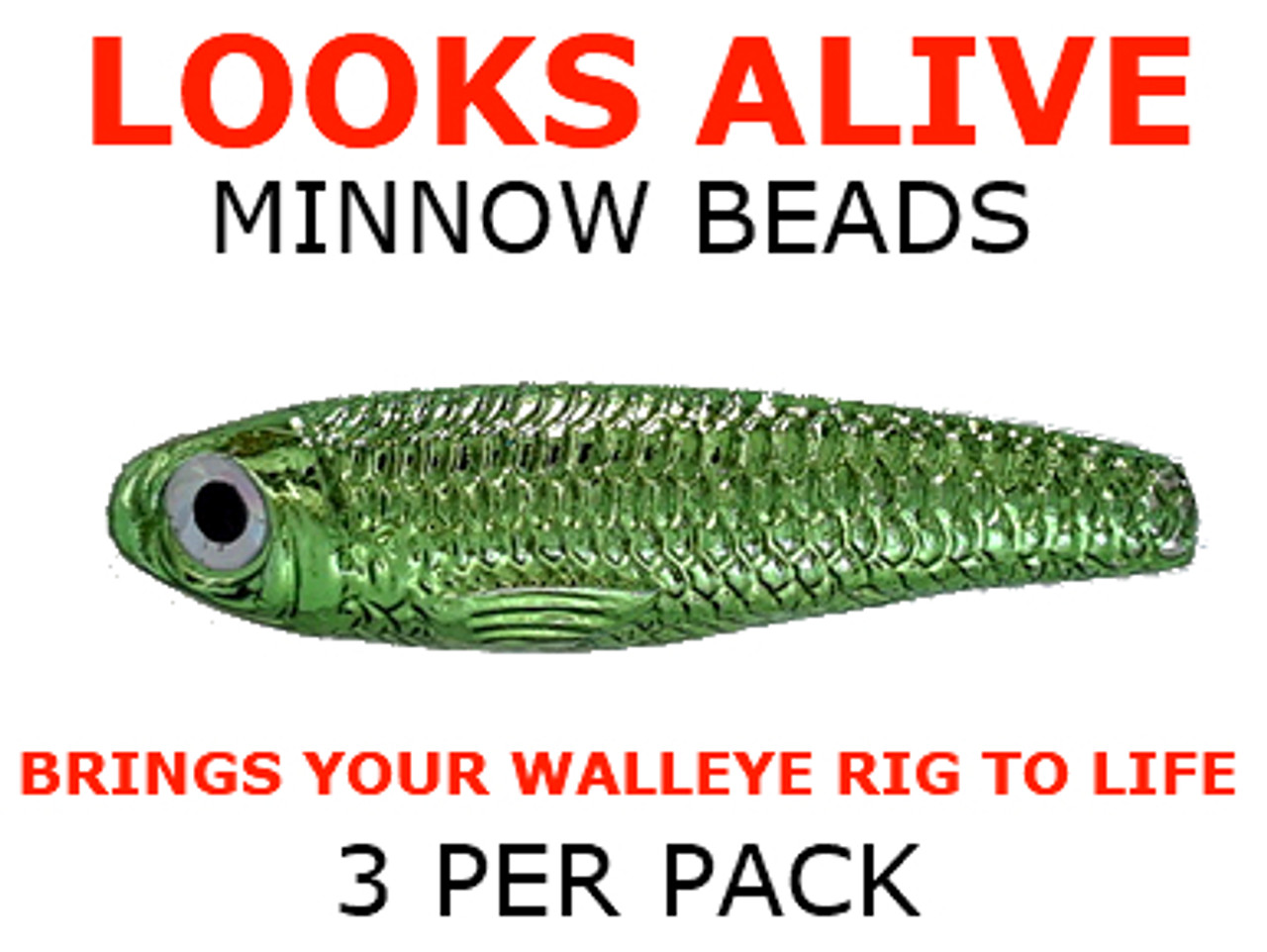 Looks Alive Minnow Beads METALLIC GREEN 