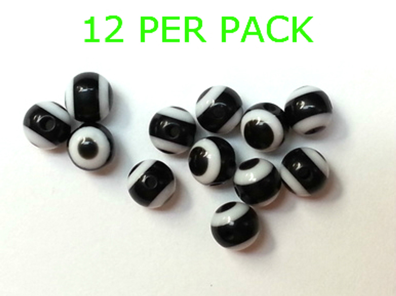 Eyeball Beads 6mm BLACK