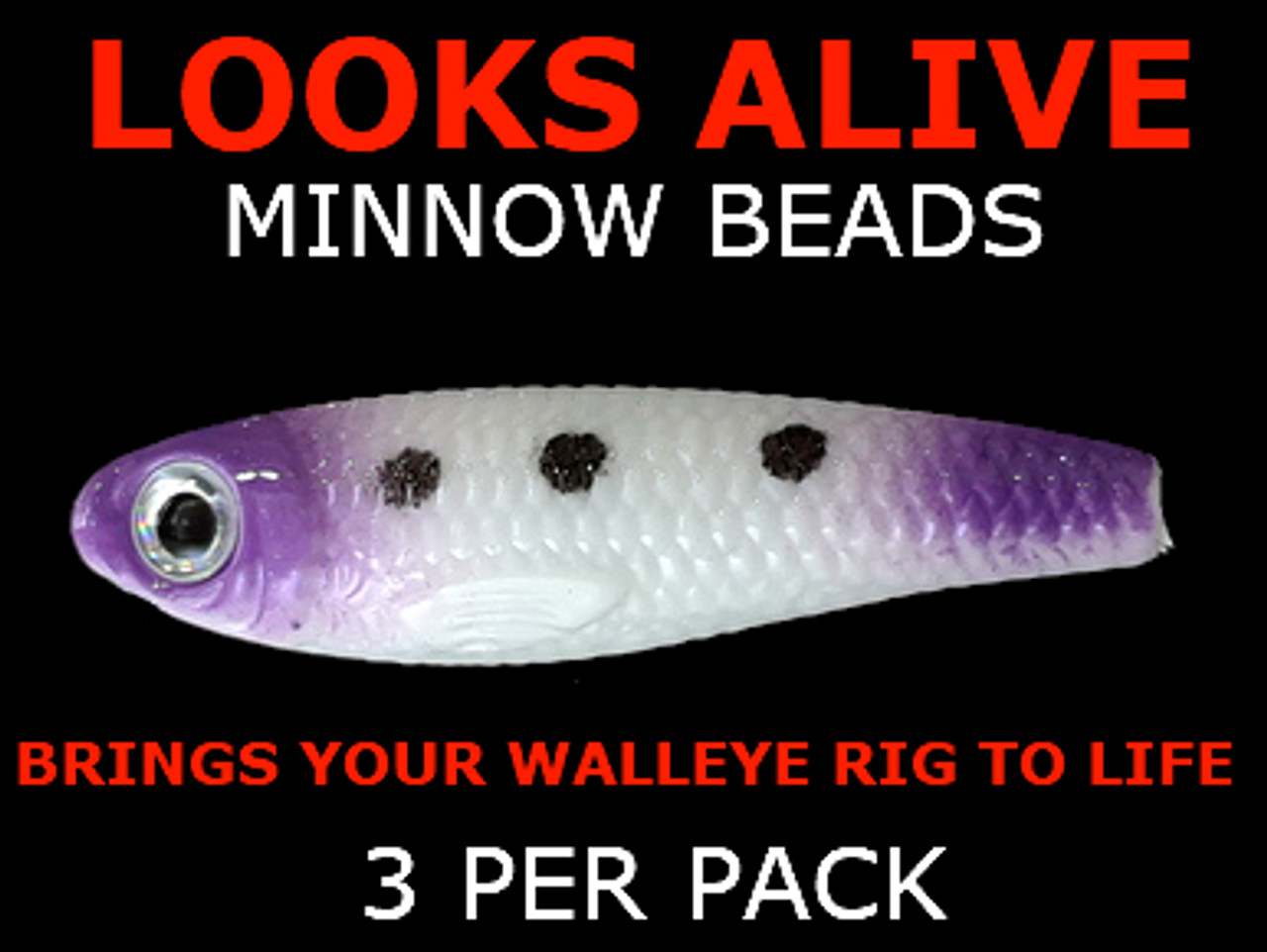 Looks Alive Minnow Beads WHITE/PURPLE MAGIC