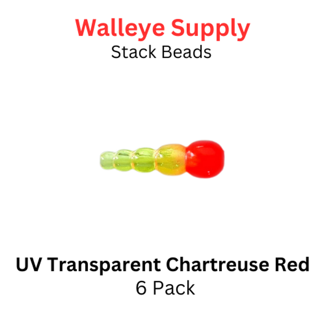 UV REACTIVE STACK BEADS TRANS.CHART/RED