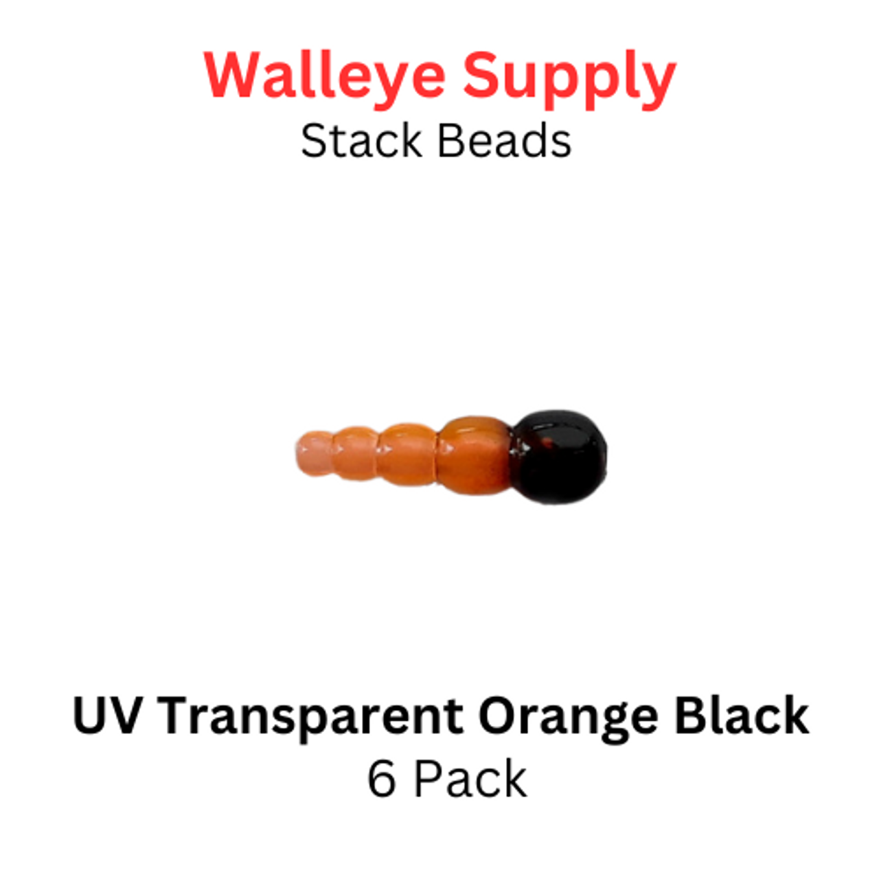 UV REACTIVE STACK BEADS TRANS.ORANGE/BLACK