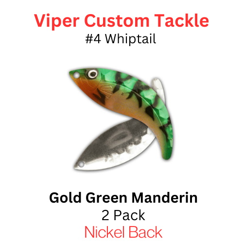 Viper Tackle Whiptail Blades #4 Gold Green Manderin