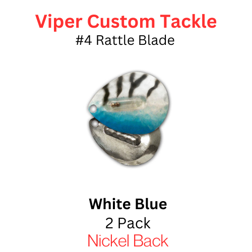 Viper Tackle Rattle Blades #4 Blue White Tiger