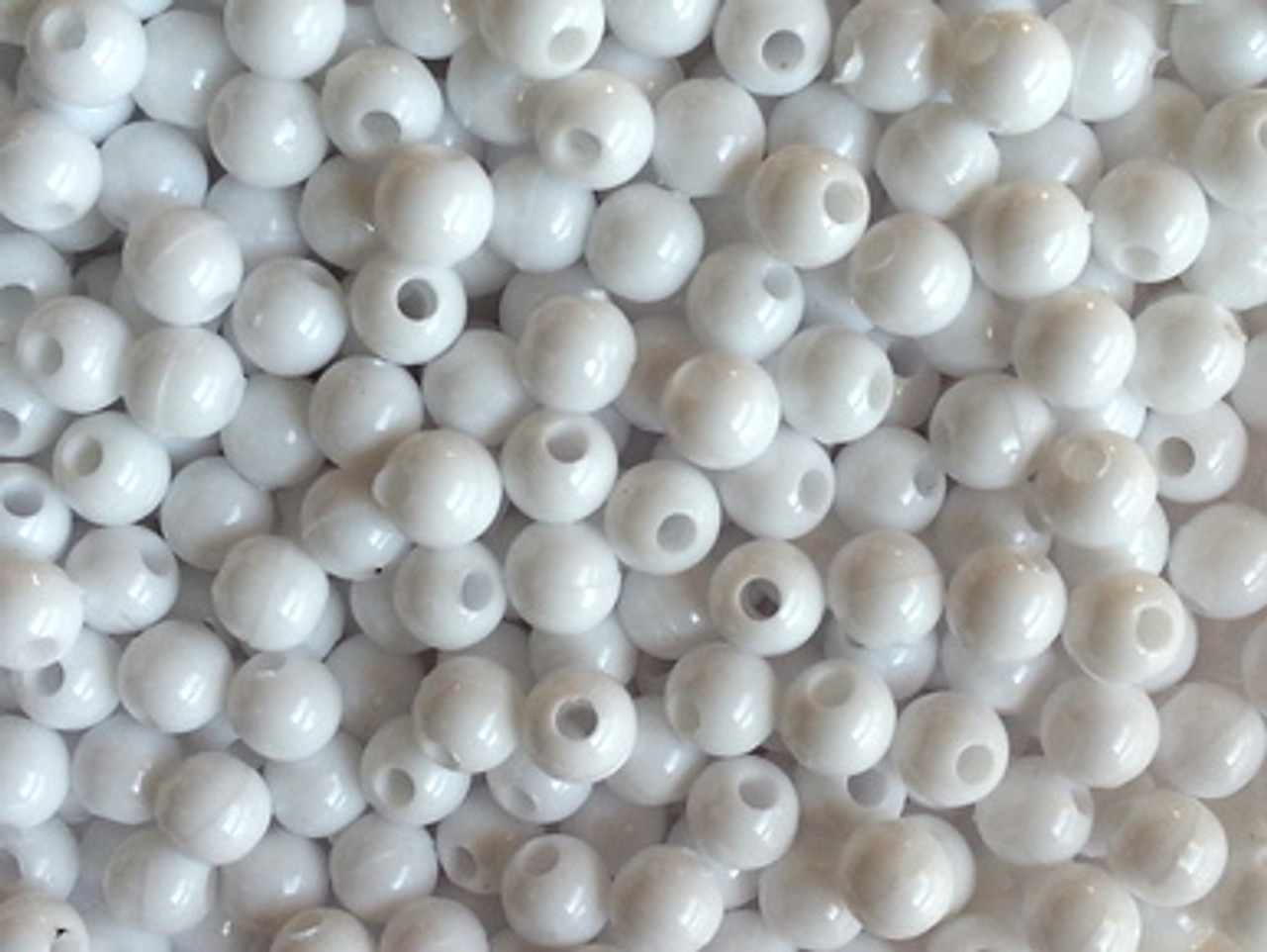 Fishing Beads Round 10mm WHITE 25/PK