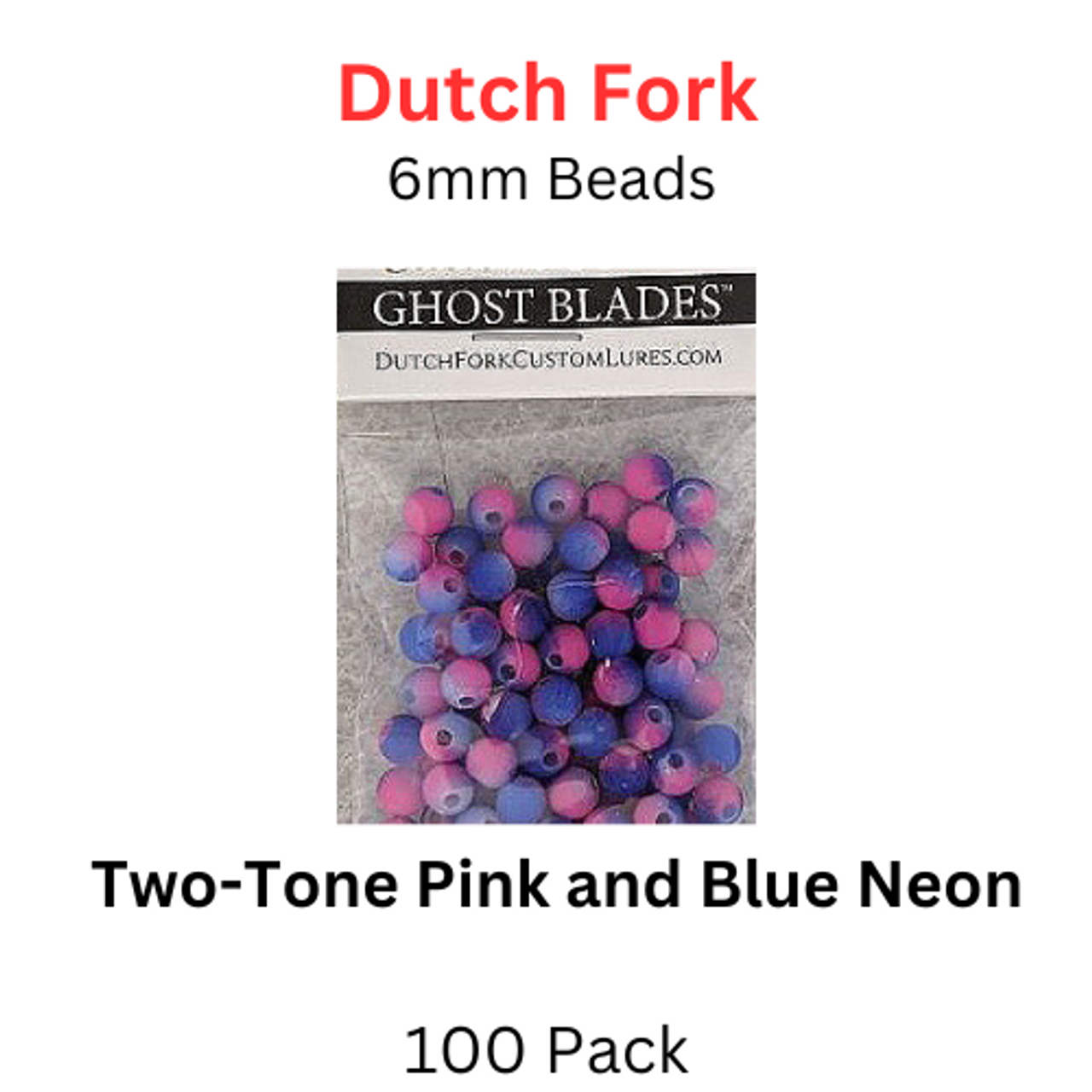Dutch Fork Two-Toned Pink and Blue 6mm Beads