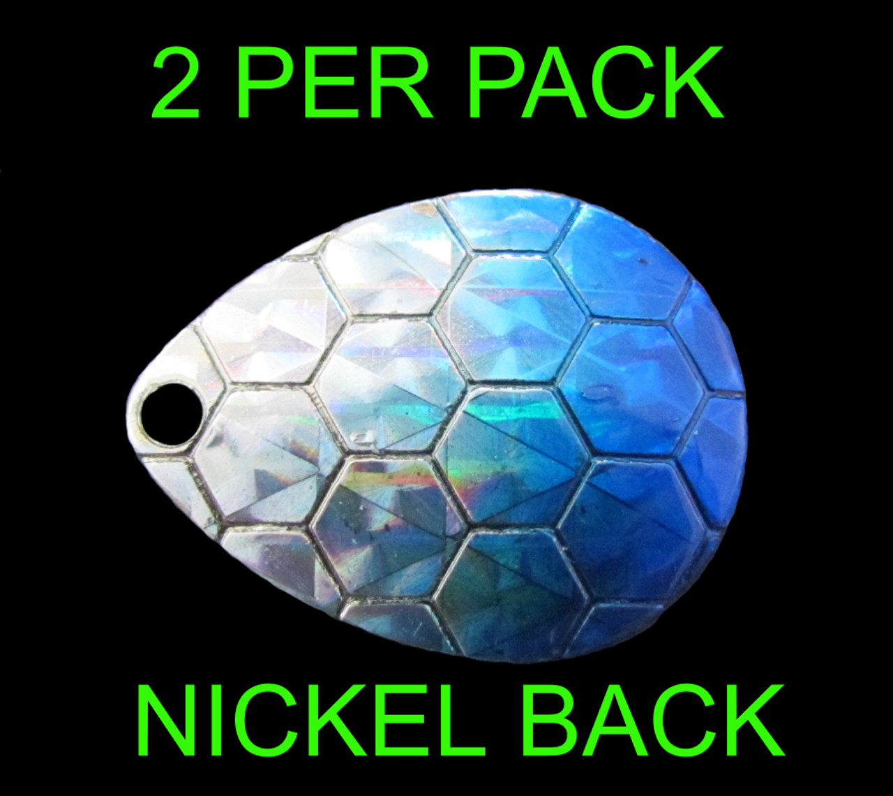 COLORADO SPINNER BLADE #5 Metallic Hexagon with a Blue Splash  