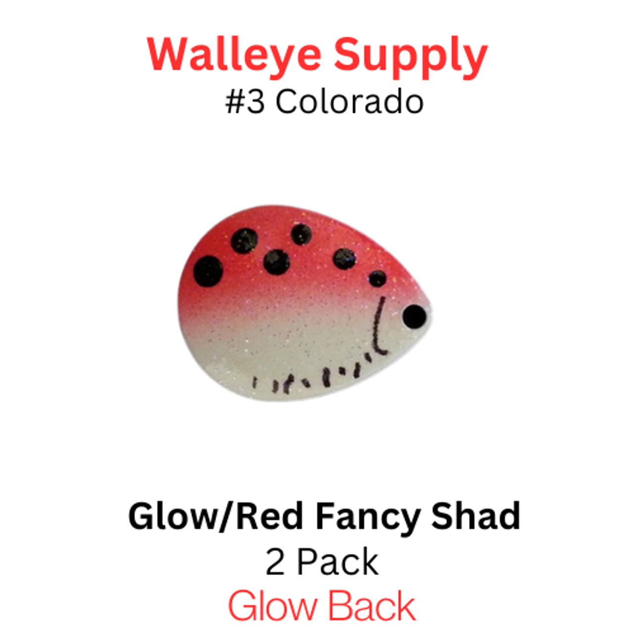 Colorado Spinner Blades #3 Glow Red Fancy Shad 2/pk