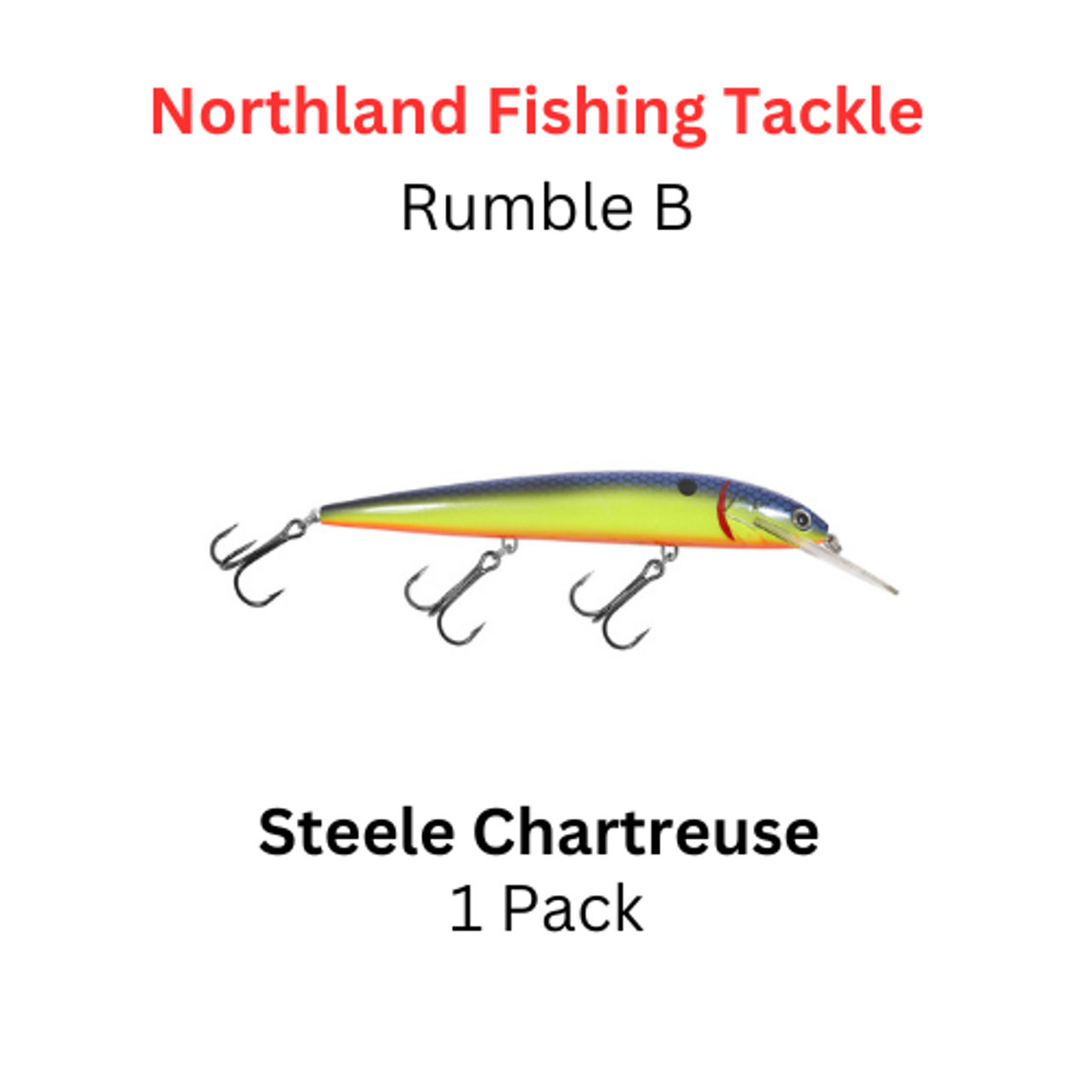 NORTHLAND FISHING TACKLE: Rumble B Crankbait size 13 color Steel Chartreuse 