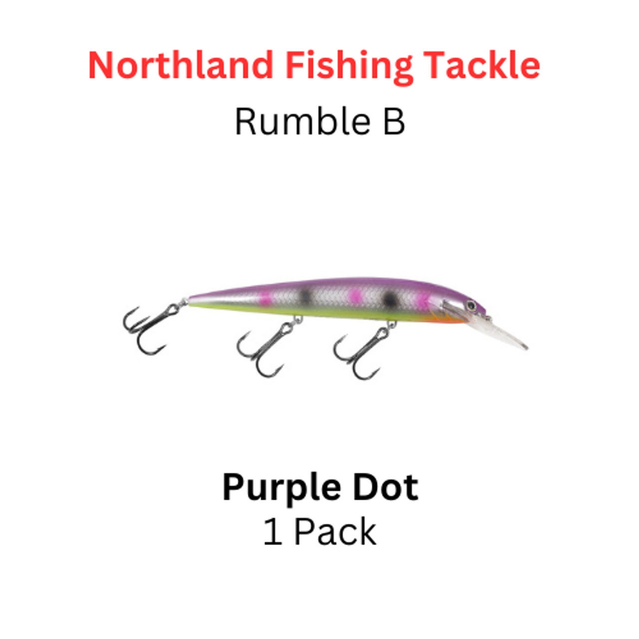 NORTHLAND FISHING TACKLE: Rumble B Crankbait size 11 color PURPLE DOT