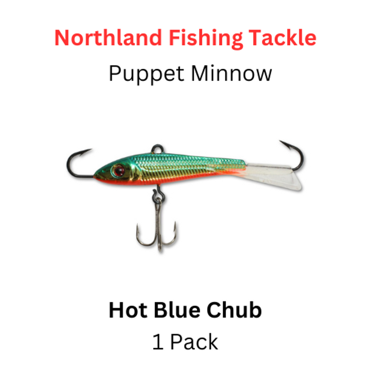 NORTHLAND FISHING TACKLE: 1/4 oz Puppet Minnow HOT BLUE CHUB