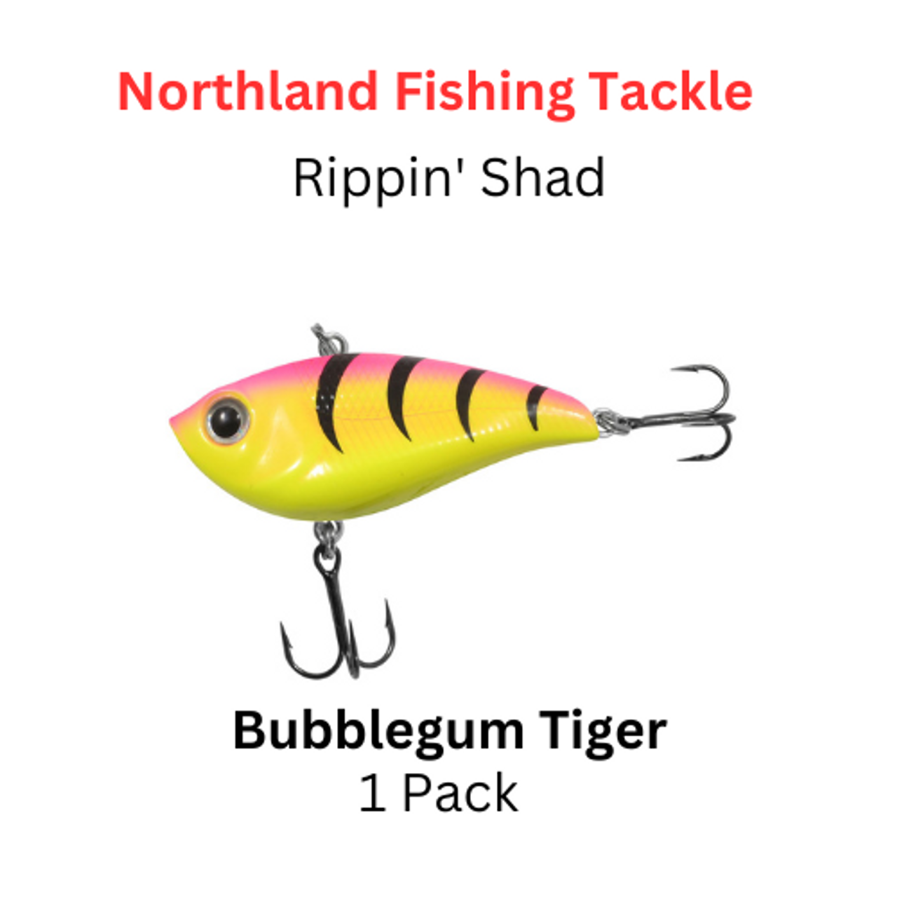 NORTHLAND FISHING TACKLE: 1/8 oz rippin' shad BUBBLEGUM TIGER